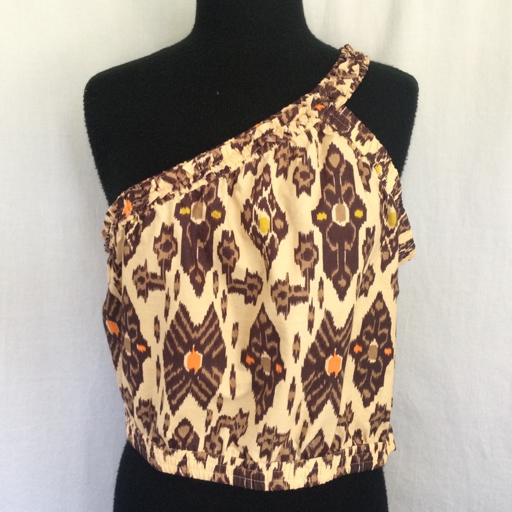 Bailey 44 Halter Top Crop Large Aztec Southwestern Print Cotton